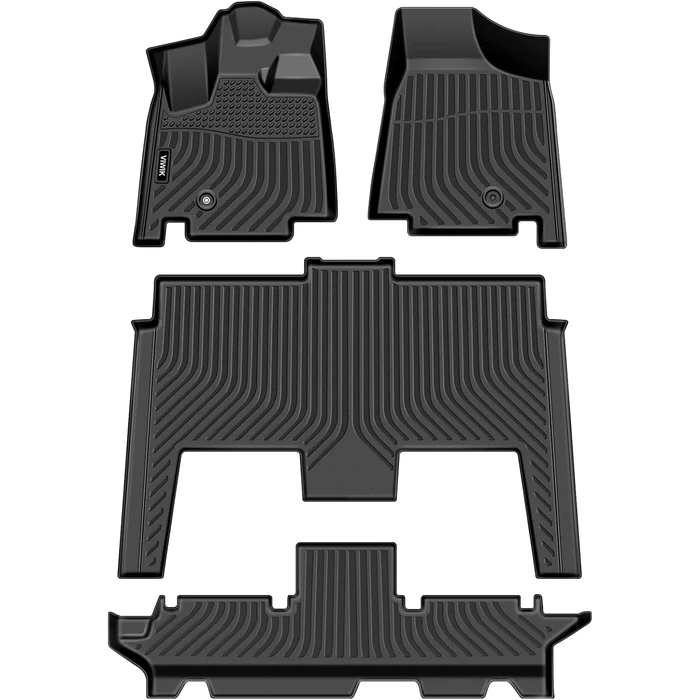 VIWIK TPE Floor Mats Custom for Dodge Grand Caravan 7 Seat 2011-2020,All Weather Car Mats Compatible for Town & Country (Stow'n Go Only) 2008-2016, Full Set Automotive Floor Mats,1st 2nd 3rd Row, 4pcs by VIWIK - Used - Like New condition - CA$184.40