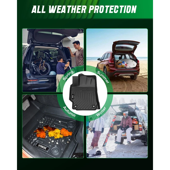 VIWIK TPE Floor Mats Custom for Dodge Grand Caravan 7 Seat 2011-2020,All Weather Car Mats Compatible for Town & Country (Stow'n Go Only) 2008-2016, Full Set Automotive Floor Mats,1st 2nd 3rd Row, 4pcs by VIWIK - Image 7