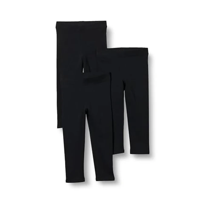 Amazon Essentials Big Girl's Girls' 3-Pack Leggings Pants, black/black/black, M (8) by Amazon Essentials - Used - Like New condition - US$15.29