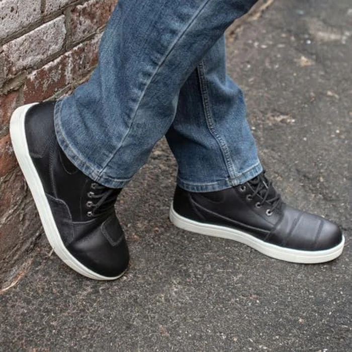 Milwaukee Leather MBM9002 Men's Black Leather Reinforced Street Biker Riding Shoes w/Shift Protect Ankle Support - 10 by Milwaukee Leather - Image 3