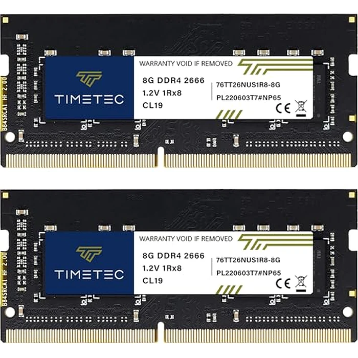 Timetec Advanced 16GB KIT (2x8GB) DDR4 2666MHz (PC4-2666V) PC4-21300 SODIMM Laptop RAM - 260-Pin 1.2V CL19 Non-ECC Unbuffered Memory Module for Laptop, Notebook, Mini PC, All-in-One by Timetec - Used - Like New condition - CA$53.72