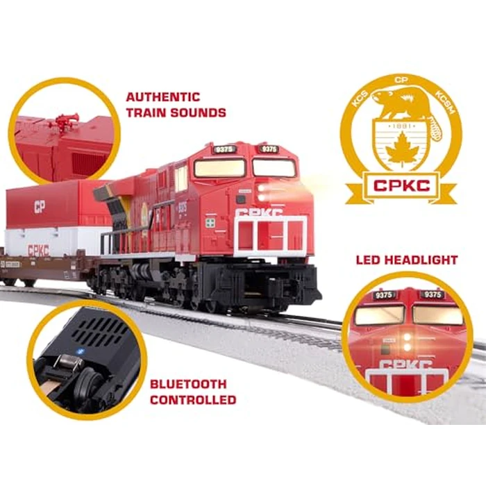 Lionel CPKC Maxi Stack LionChief Freight Electric O Gauge Bluetooth 5.0 Train Set with Remote by Lionel - Image 4