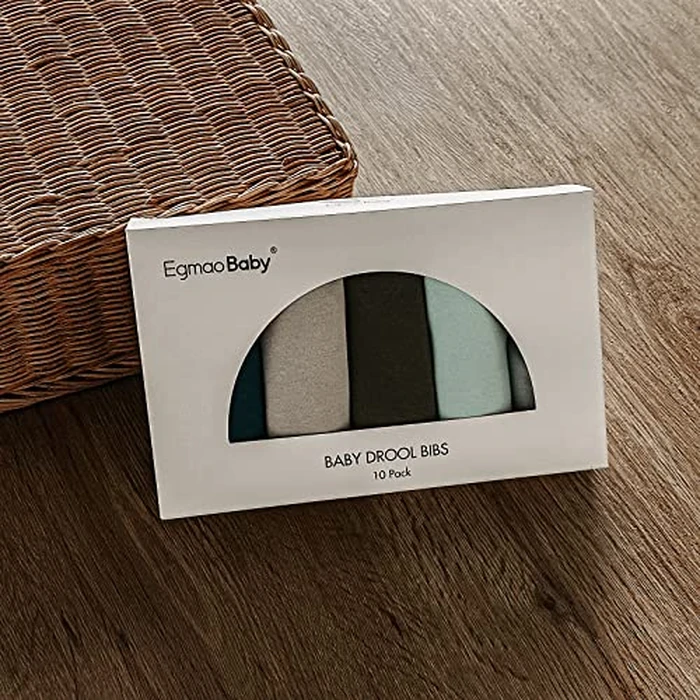 10 Pack Cotton Snap Bibs for Baby Boy Girl, Super Soft Drool Bibs for Teething and Feeding by egmao baby - Image 8