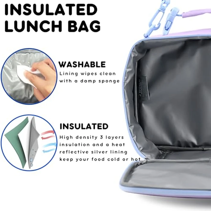 J World New York Cody Kids Lunch Bag. Cute Insulated Lunch-Box, Purple by J World New York - Image 2