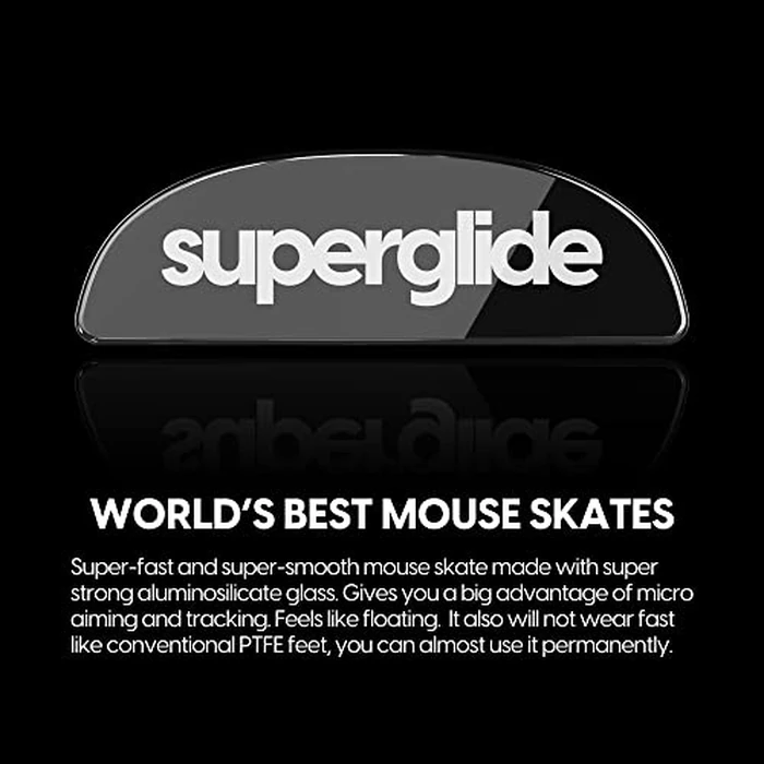 Superglide - Fastest and Smoothest Mouse Feet/Skates Made with Ultra Strong Flawless Glass Super Fast Smooth and Durable Sole for Pulsar X2 & X2 Mini Wireless Gaming Mouse (Black) by Pulsar Gaming Gears - Image 2