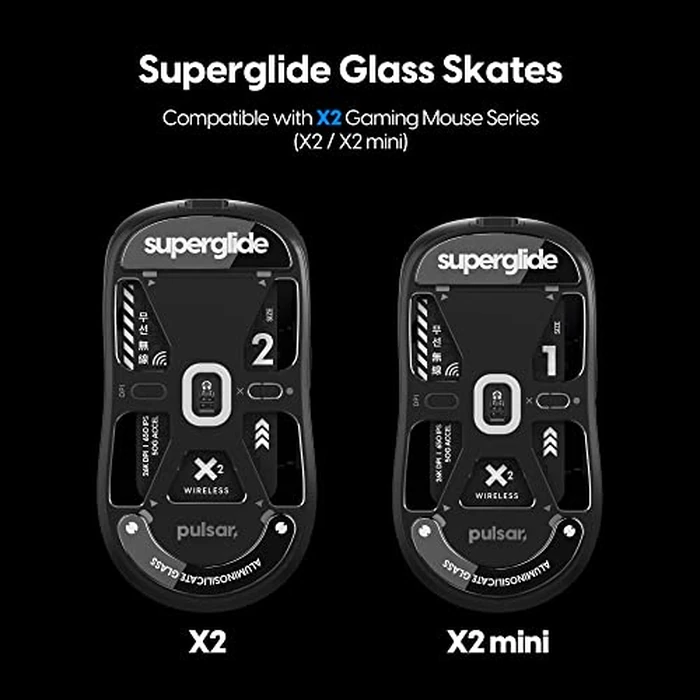Superglide - Fastest and Smoothest Mouse Feet/Skates Made with Ultra Strong Flawless Glass Super Fast Smooth and Durable Sole for Pulsar X2 & X2 Mini Wireless Gaming Mouse (Black) by Pulsar Gaming Gears - Image 3