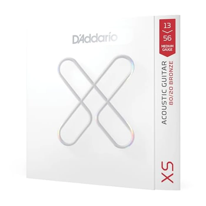 D'Addario Acoustic Guitar Strings, XS 80/20 Bronze Coated, XSABR1356, Medium Gauge 13-56, 6-String Set, Pack of 1 by D'Addario - Used - Like New condition - CA$21.76