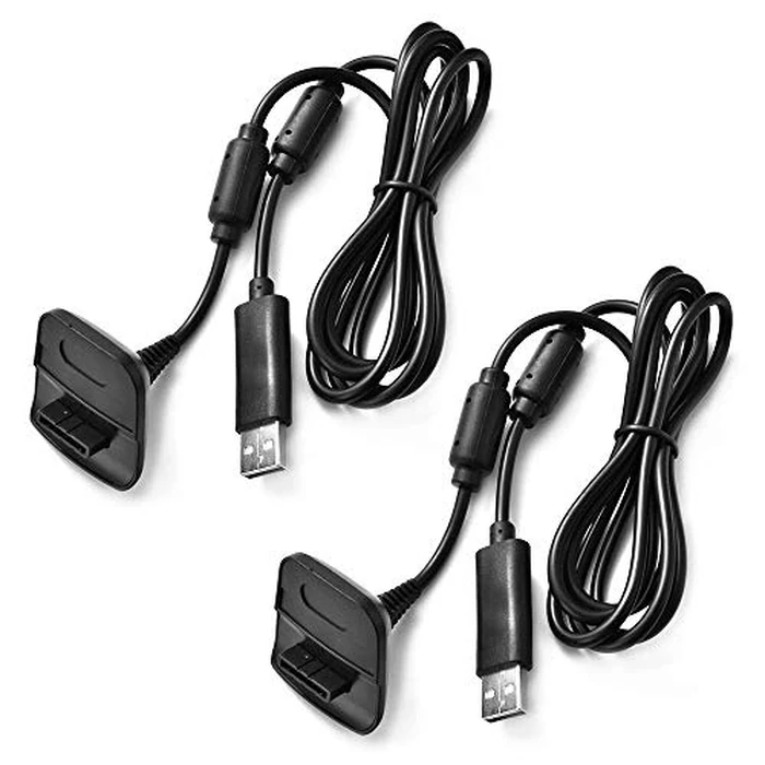 Charging Cable for Xbox 360 & Slim Wireless Game Controllers,2 Pack Black by CSYLX - Used - Very Good condition