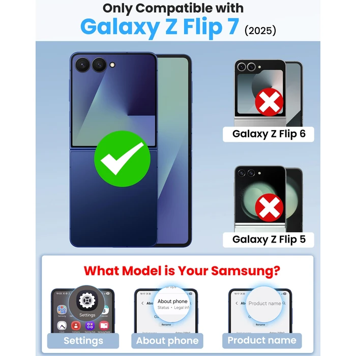 BXYJY for Samsung Galaxy Z Flip 7 Case Magnetic with Hinge Protection, Compatible with MagSafe, Front Screen Protector, Translucent Rugged Men Women Full Protective Phone Case for Galaxy Z Flip7, Blue by BXYJY - Image 2
