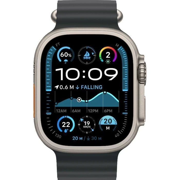 Apple Watch Ultra 2 - 64GB - 49mm - Titanium Titanium Case with Black Textile Ocean Band - Large Size by Apple - Refurbished - Excellent condition