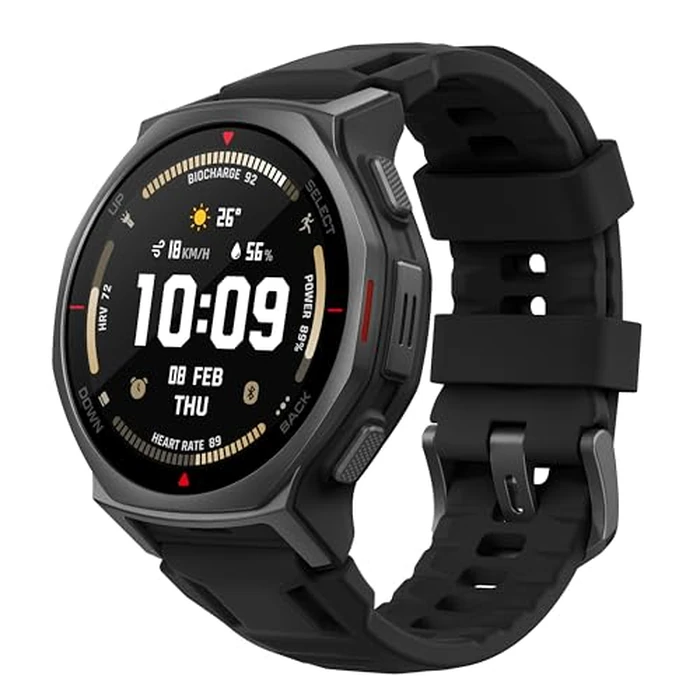 Amazfit T-Rex 3 Pro Outdoor Smart Watch 44mm Sapphire AMOLED Display with Flashlight, Ti Bezel, Dual Band GPS, Offline Maps, 17 Days Battery, 10 ATM, 180+ Sports Mode for Android & iPhone, Black by Amazfit - Used - Like New condition - US$379.99