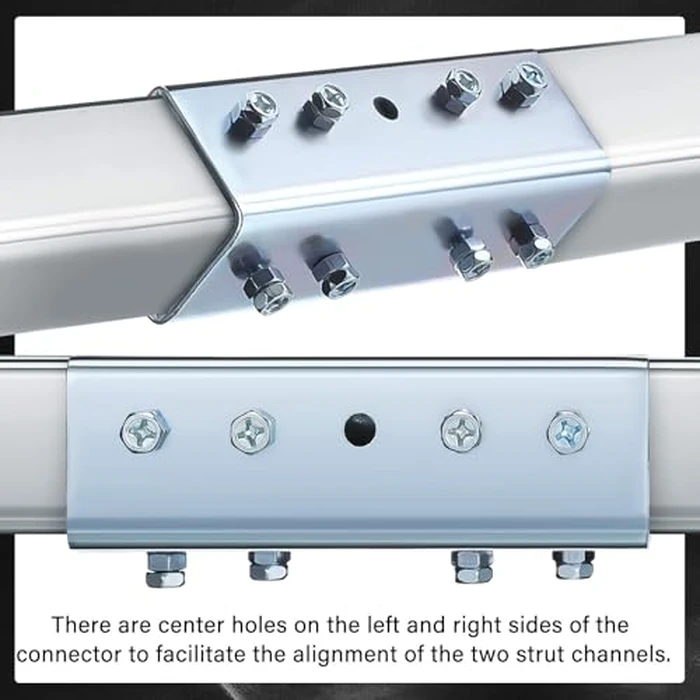 Shimeyao 4 Pcs Strut Channel Bracket Galvanized Steel 3.5 mm Thickness U Shaped Splice Connector Joiner Extend Mounting Bracket Connection for 1-5/8" Wide 1-5/8" Height Strut Channel by Shimeyao - Image 3