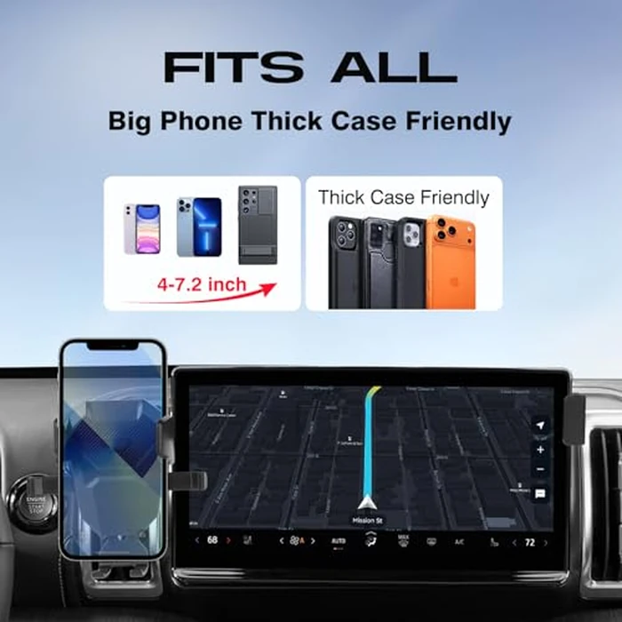 Sunsdrew Car Phone Holder for 2021-2025 Ford Mustang Mach-E Accessories,Adjustable GPS Mach-E Cell Phone Mount ONLY for 15.5-inch Screen,Hands-Free Ultra Stable Air Ven Phone Stand Anti-Shake by Sunsdrew - Image 5