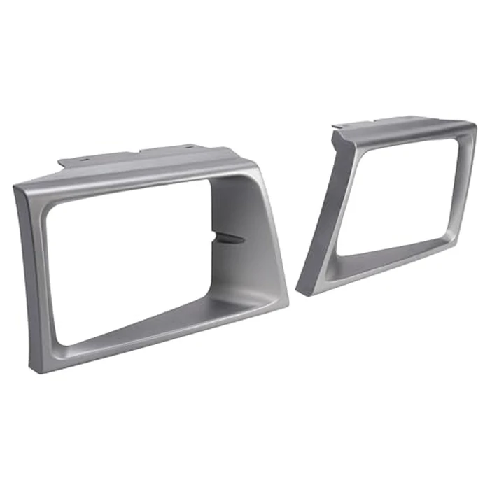 HECASA Headlight Bezel Compatible with 1997-2002 Ford E-150 E-250 E-350 Econoline FO2512158 FO2513158 F7UZ13052AAA F7UZ13064AAA Headlamp Door Driver & Passenger Side Plastic(ABS) Silvery by HECASA - Image 3
