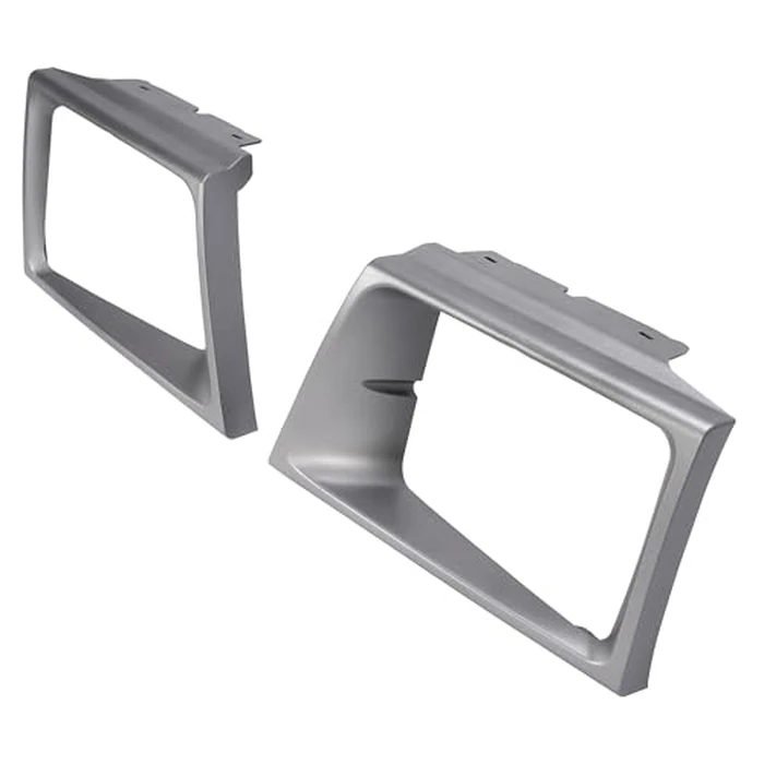 HECASA Headlight Bezel Compatible with 1997-2002 Ford E-150 E-250 E-350 Econoline FO2512158 FO2513158 F7UZ13052AAA F7UZ13064AAA Headlamp Door Driver & Passenger Side Plastic(ABS) Silvery by HECASA - Image 8