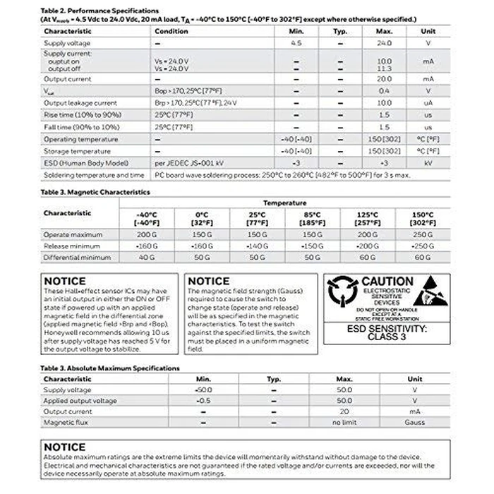 HONEYWELL S&C SS41 IC, HALL EFFECT SENSOR, BIPOLAR, TO-92-3 (5 pieces) by Honeywell - Image 3