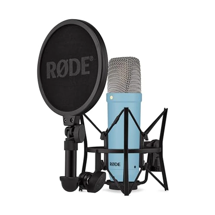 RØDE NT1 Signature Series Large-Diaphragm Condenser Microphone with Shock Mount, Pop Filter and XLR Cable for Music Production, Vocal Recording, Streaming and Podcasting (Blue) by RØDE - Used - Very Good condition