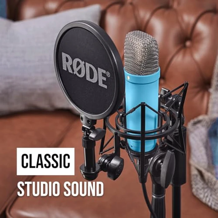 RØDE NT1 Signature Series Large-Diaphragm Condenser Microphone with Shock Mount, Pop Filter and XLR Cable for Music Production, Vocal Recording, Streaming and Podcasting (Blue) by RØDE - Image 3