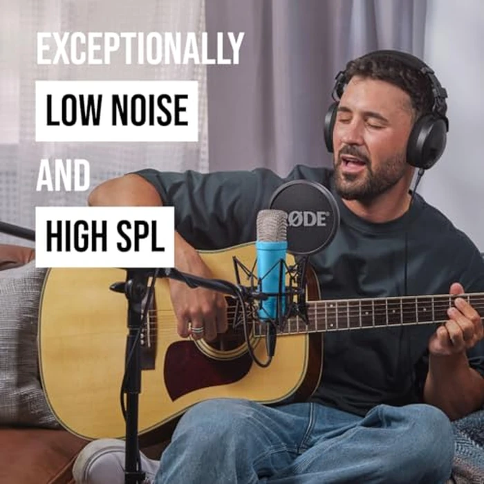RØDE NT1 Signature Series Large-Diaphragm Condenser Microphone with Shock Mount, Pop Filter and XLR Cable for Music Production, Vocal Recording, Streaming and Podcasting (Blue) by RØDE - Image 4