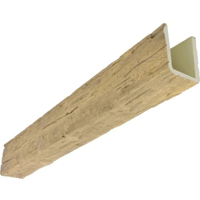 Heritage Timber Salvaged Timber Faux Wood Beam, 3-Sided (U-Beam), 3 1/2"W x 3 1/2"H x 72"L, Natural White Oak Finish by Ekena Millwork - Used - Very Good condition