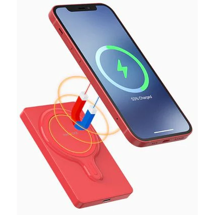 myCharge MagLock 6000mAh Wireless Magnetic MagSafe Charger - Red by myCharge - Image 3