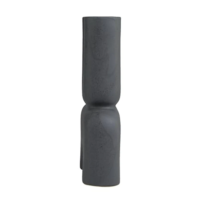 Deco 79 Ceramic Abstract Dual Opening U-Shaped Vase with Glossy Speckled Texture, 11" x 4" x 15", Black by Deco 79 - Image 4