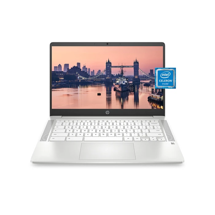 HP Chromebook 14 Laptop, Intel Celeron N4000 Processor, 4 GB RAM, 32 GB eMMC, 14” HD Display, Chrome, Lightweight Computer with Webcam and Dual Mics, Home, School, Music, Movies (14a-na0021nr, 2021) by HP - Used - Very Good condition - US$129.99