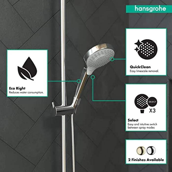 hansgrohe Croma Select S Low Flow 4-inch Handheld Shower Head Modern 3 SoftRain, IntenseRain, Pulsating Massage 04724400 by Hansgrohe - Image 3
