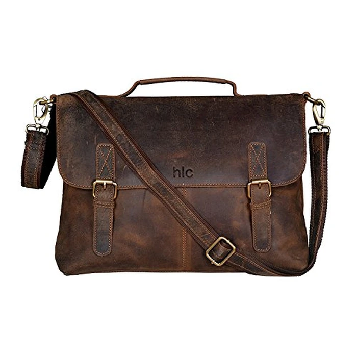 18 Inch Leather Messenger Bags for Men Women Briefcase Laptop Bag Best Computer Shoulder Satchel School Distressed Bag 18 Inch by LEDERURBANCO - Used - Like New condition - CA$94.05