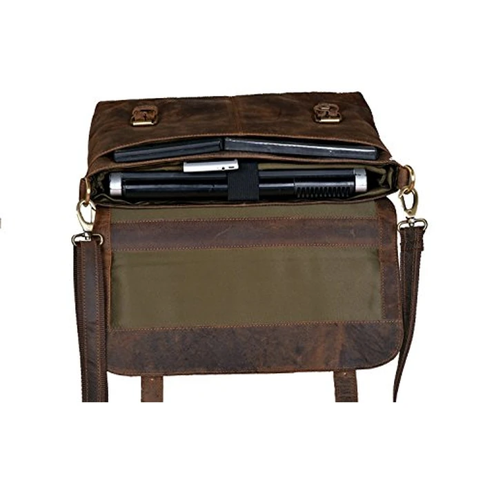 18 Inch Leather Messenger Bags for Men Women Briefcase Laptop Bag Best Computer Shoulder Satchel School Distressed Bag 18 Inch by LEDERURBANCO - Image 4