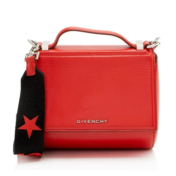 Givenchy Calfskin Pandora Box Logo Strap Mini Shoulder Bag - Calfskin - Red by Givenchy - Refurbished - Excellent condition