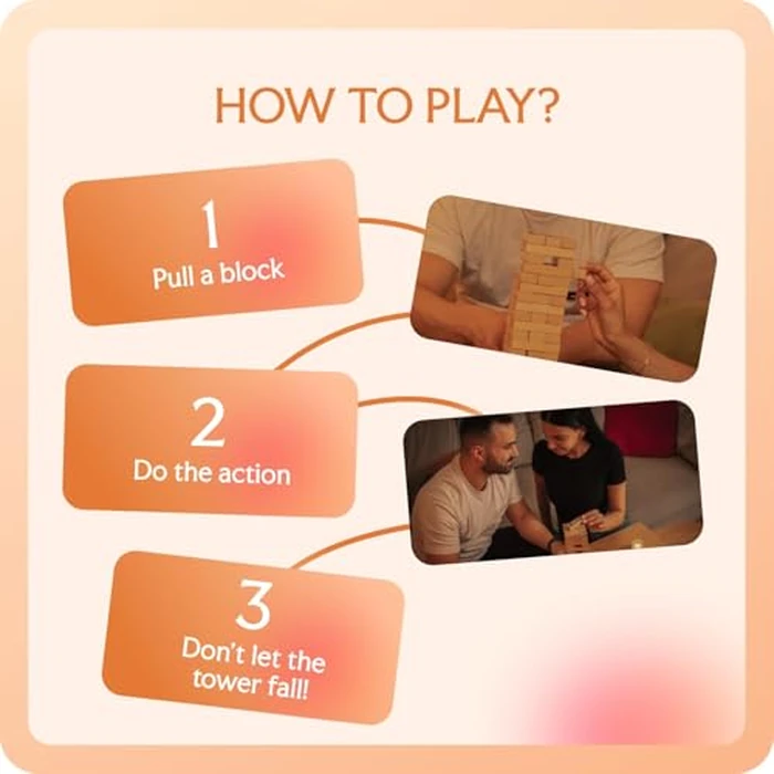 54 Sex Games & Couples Games - Spiciest Tower to play with Sex Toys for Adults - Relationships - Exciting, Pleasing & Funny Challenges - Date Night Couples Games - Valentine's Day Gift Naughty by The Sensual Lab - Image 5