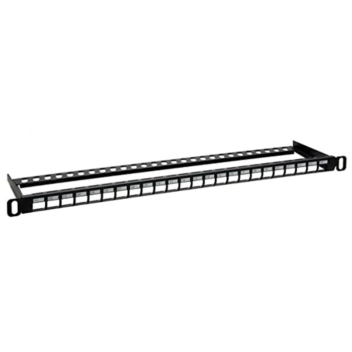 Monoprice 24-Port Blank Keystone UTP Patch Network Panel - UL Listed, Half-U, with Wire Support Bar, Black by Monoprice - Used - Very Good condition - US$10.96