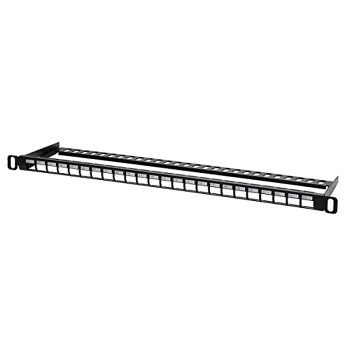 Monoprice 24-Port Blank Keystone UTP Patch Network Panel - UL Listed, Half-U, with Wire Support Bar, Black by Monoprice - Image 2