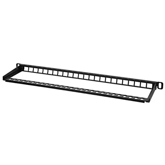 Monoprice 24-Port Blank Keystone UTP Patch Network Panel - UL Listed, Half-U, with Wire Support Bar, Black by Monoprice - Image 4