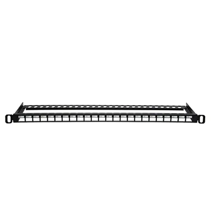 Monoprice 24-Port Blank Keystone UTP Patch Network Panel - UL Listed, Half-U, with Wire Support Bar, Black by Monoprice - Image 6