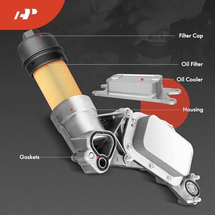 A-Premium Engine Oil Cooler and Oil Filter Assembly Adapter w/Gaskets w/Cap Compatible with Chevy, Pontiac, Saturn Vehicles - 1.6L 1.8L - Cruze, Malibu, G3, Aveo, Astra - Replaces 55353323, 93186324 by A-premium - Image 3