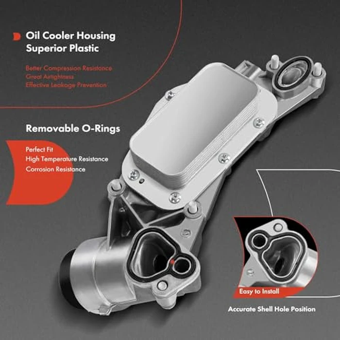 A-Premium Engine Oil Cooler and Oil Filter Assembly Adapter w/Gaskets w/Cap Compatible with Chevy, Pontiac, Saturn Vehicles - 1.6L 1.8L - Cruze, Malibu, G3, Aveo, Astra - Replaces 55353323, 93186324 by A-premium - Image 4