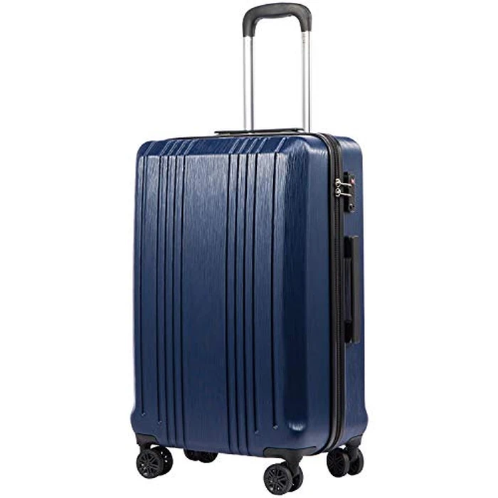 Coolife Luggage Suitcase PC+ABS with TSA Lock Spinner Carry on Hardshell Lightweight 20in 24in 28in (Navy, M(24IN)) by Coolife - Image 1