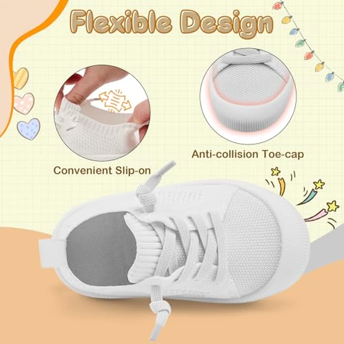 VIFUUR Baby Boys Girls Barefoot Shoes Soft Sole Non-Slip First Walkers for Infant Toddler 0-6 Months Infant by VIFUUR - Image 3