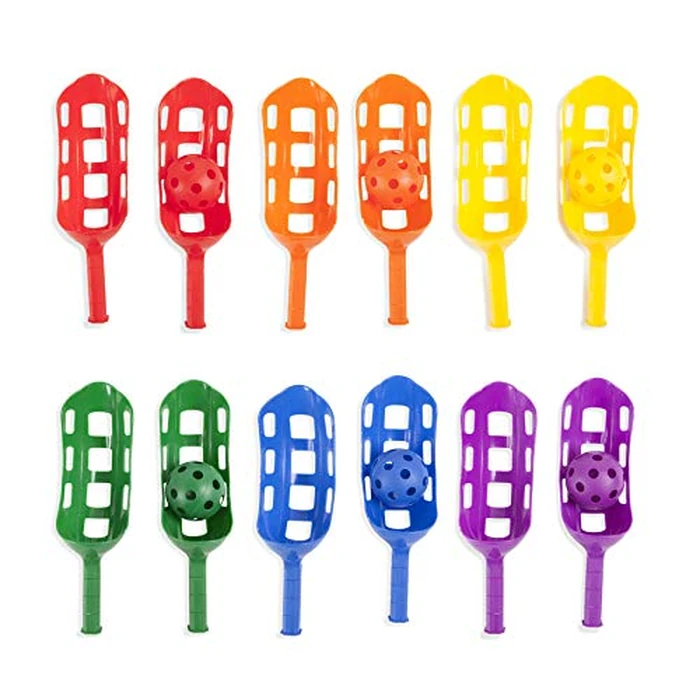 Champion Sports Scoop Ball Set, Plastic, Assorted Colors, 2 Scoops,1 Ball/set, 6/set by Champion Sports - Used - Like New condition