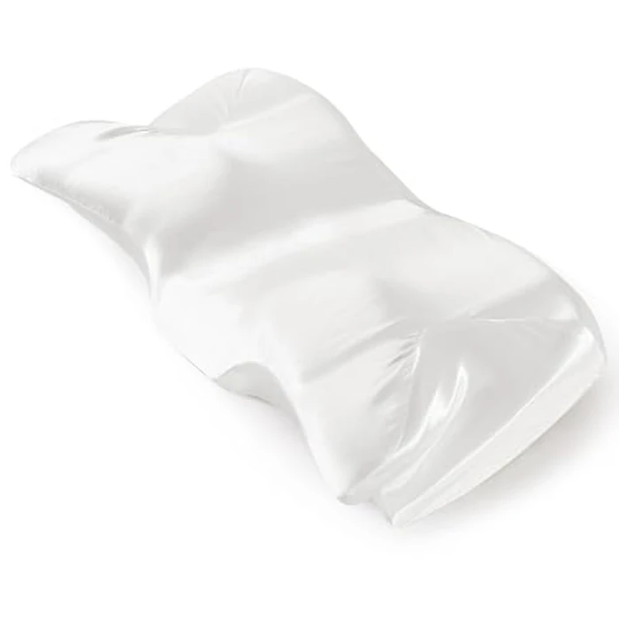 P Pothuiny Satin Pillowcase for Cervical Pillow, Smooth Neck Pillow Case Cover Silky Soft Contour Cervical Pillow Cover with Zipper (Ivory White) by P Pothuiny - Used - Like New condition - US$7.19