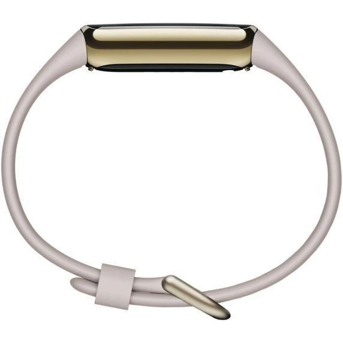 Fitbit Luxe Fitness + Wellness Tracker - 20mm - Soft Gold Stainless Steel Case with Lunar White Silicone Classic Band - Small Size by Fitbit - Image 3