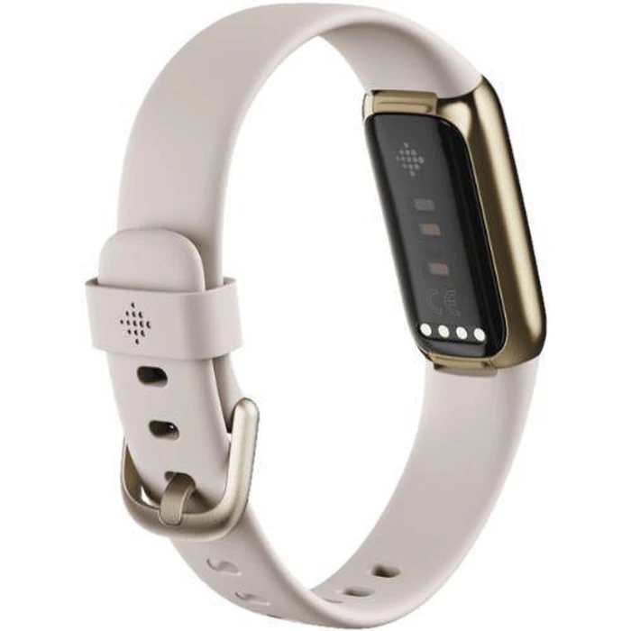 Fitbit Luxe Fitness + Wellness Tracker - 20mm - Soft Gold Stainless Steel Case with Lunar White Silicone Classic Band - Small Size by Fitbit - Image 4