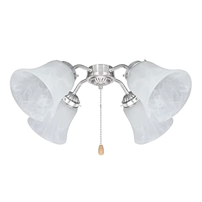Aspen Creative 23030-4 Transitional Alabaster Bell Shape Ceiling Fan Glass Shade 2-1/8" Fitter, 4-5/8" D x 4-5/8"H, 4 Pack by Aspen Creative - Image 3