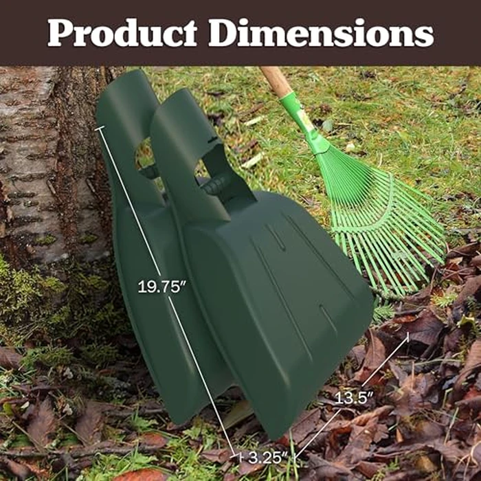 Leaf Scoops Hand Rakes - Lightweight, Durable Grabber Tool for Scooping Up Leaves, Spreading Mulch, Gardening, and Yard Work by Pure Garden (Green) by Pure Garden - Image 6