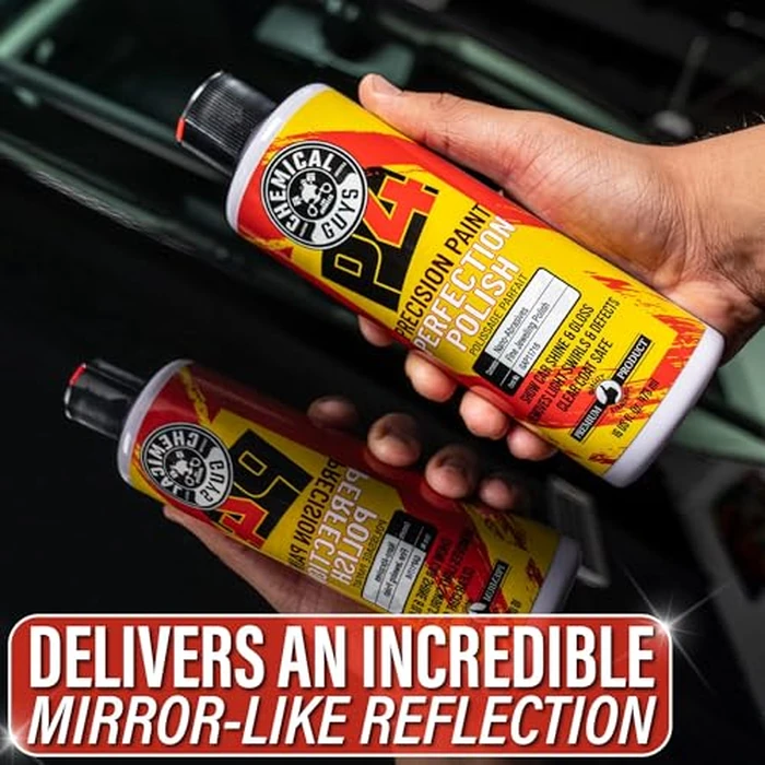 Chemical Guys C4 & P4 Clear Cut Correction Compound and Precision Paint Perfection Polish Combo - Removes Scratches, Swirls, Towel Marks, and Etching, Restores Gloss, Polishing Kit - 2 x 16 oz by Chemical Guys - Image 5