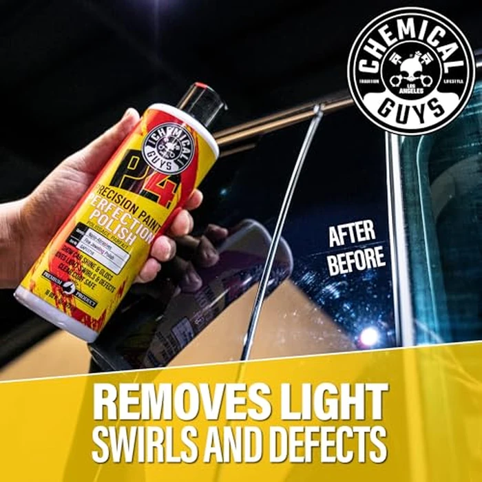 Chemical Guys C4 & P4 Clear Cut Correction Compound and Precision Paint Perfection Polish Combo - Removes Scratches, Swirls, Towel Marks, and Etching, Restores Gloss, Polishing Kit - 2 x 16 oz by Chemical Guys - Image 6