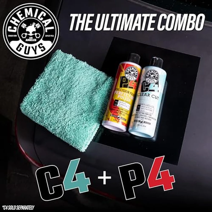 Chemical Guys C4 & P4 Clear Cut Correction Compound and Precision Paint Perfection Polish Combo - Removes Scratches, Swirls, Towel Marks, and Etching, Restores Gloss, Polishing Kit - 2 x 16 oz by Chemical Guys - Image 7