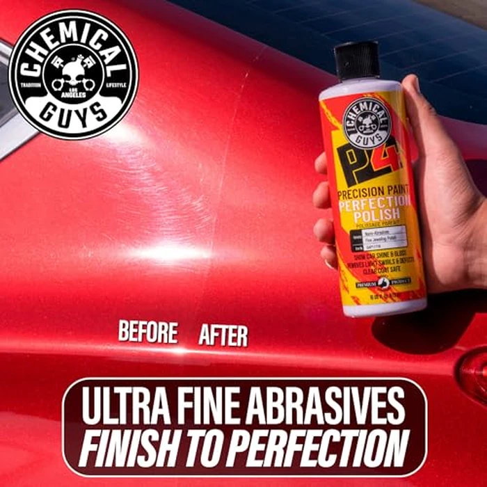 Chemical Guys C4 & P4 Clear Cut Correction Compound and Precision Paint Perfection Polish Combo - Removes Scratches, Swirls, Towel Marks, and Etching, Restores Gloss, Polishing Kit - 2 x 16 oz by Chemical Guys - Image 8